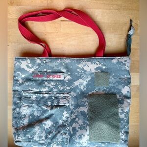 Handmade ACU Camo Tote Bag Upcycled Military Uniform Urban Chic High-Low Fashion
